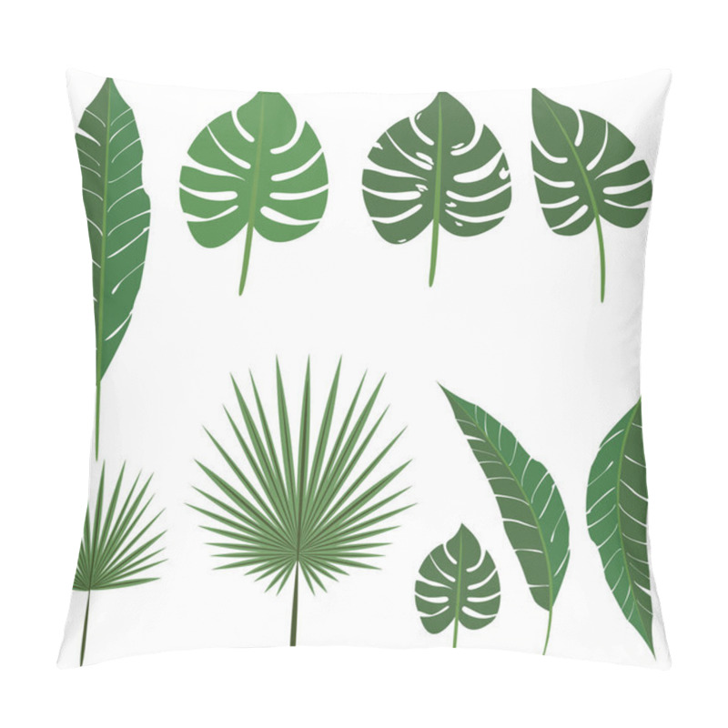 Personality  Palm Leafs DIY Set For Decoration , For Design Print And Web , Nature Exotic Elements  Pillow Covers