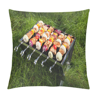 Personality  Making Grilled Meat On Sticks (shashlyk) Pillow Covers