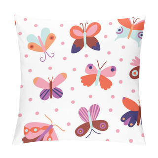 Personality  Cute Butterflies And Polka Dots Pillow Covers