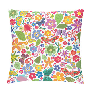 Personality  Flowers And Butterflies Colored Pattern Pillow Covers