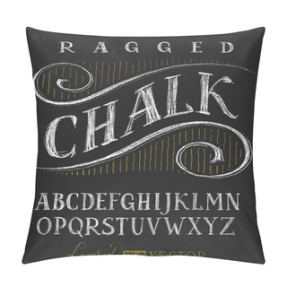 Personality  Alphabet Hand Drawn On Chalkboard Pillow Covers