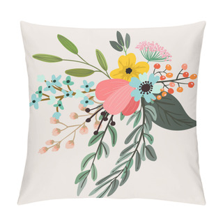 Personality  Composition Of Herbs And Flowers Pillow Covers