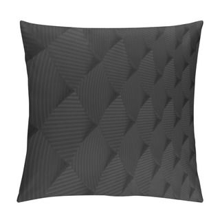 Personality  Black Abstract Squares Backdrop. 3d Rendering Geometric Polygons Pillow Covers