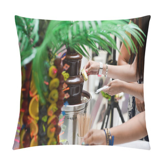 Personality  Chocolate Fountain  And Fruits Pillow Covers