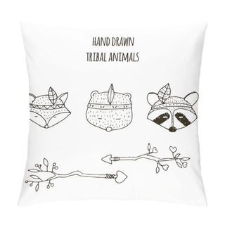 Personality  Set Of Vector Hand Drawn Indian Elements Pillow Covers