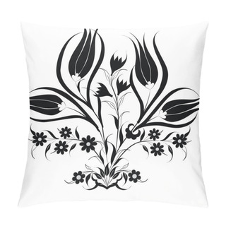 Personality  Traditional Ottoman Design With A Pattern Of Black Pillow Covers