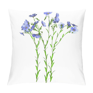 Personality  Flax Plant With Flowers Pillow Covers