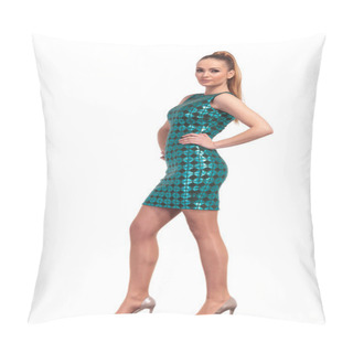 Personality  Full Length Picture Of A Elegant Young Woman Standing  Pillow Covers