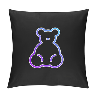 Personality  Baby Bear Toy Blue Gradient Vector Icon Pillow Covers