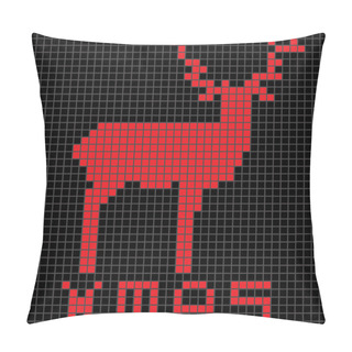 Personality  Pixels Art Style Silhouettes Of Christmas Deer. Pillow Covers