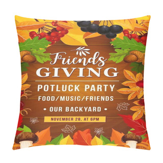 Personality  Friendsgiving Potluck Party Of Thanksgiving Day Pillow Covers