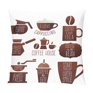 Personality  Polygon Coffee Elements Pillow Covers