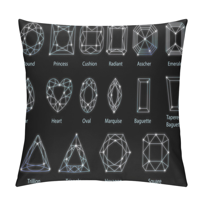 Personality  Set of sixteen glowing diamonds pillow covers