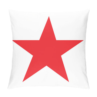 Personality  Red Star Shape Symbol, Vector Illustration Of Simple Five-pointed Star Isolated On White Background Pillow Covers