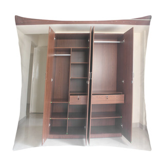 Personality  Stylish & Modern Empty Cupboard In A Room Of A Newly Built House Pillow Covers