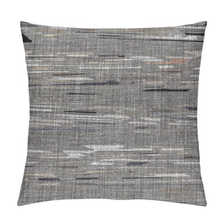 Personality  Rustic Mottled Charcoal Grey French Linen Woven Texture Background. Worn Neutral Old Vintage Cloth Printed Fabric Textile. Distressed All Over Print . Irregular Uneven Stained Rough Grunge Effect. Pillow Covers