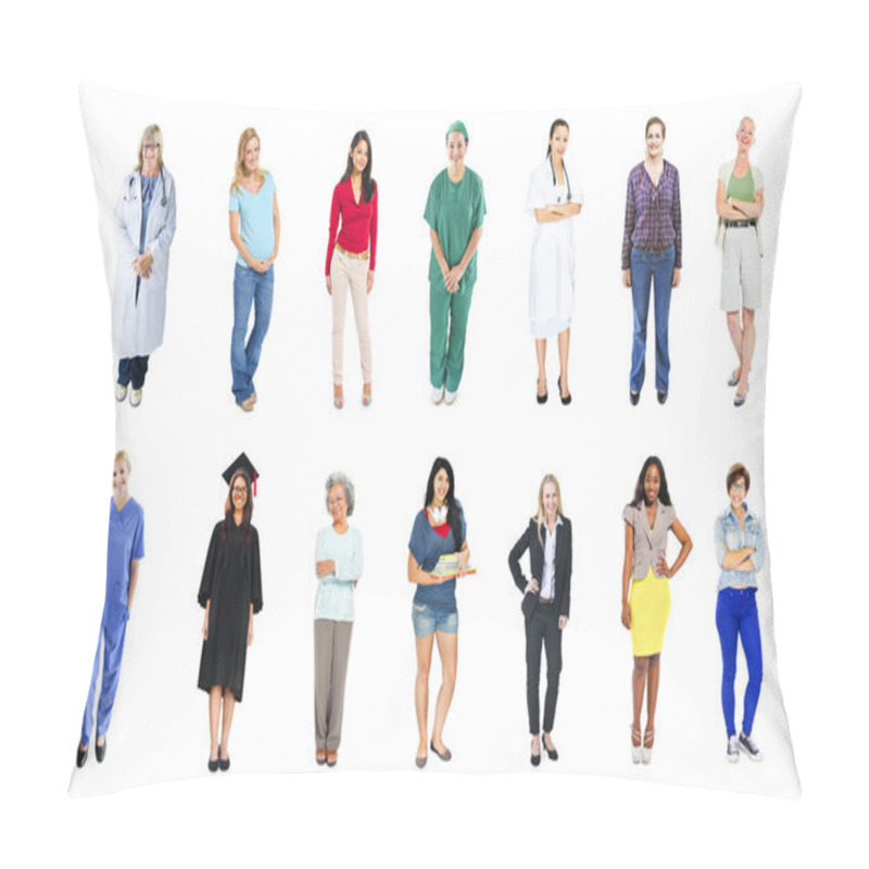 Personality  Women Of Different Nationalities And  Professions Pillow Covers