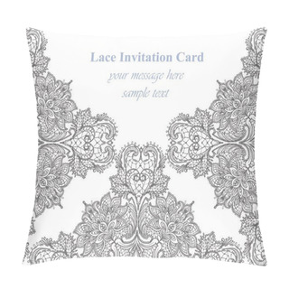 Personality  Vintage Delicate Lace Card. Handmade Ornament For Invitations, Prints, Decor, Greetingcards. Vector Illustrations Pillow Covers