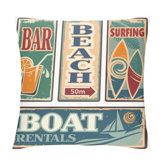 Personality  Vintage Summer Holiday Signs Pillow Covers