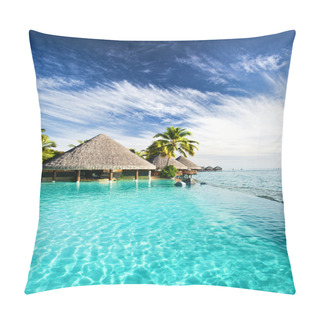 Personality  Infinity Pool With Palms And Tropical Ocean Pillow Covers