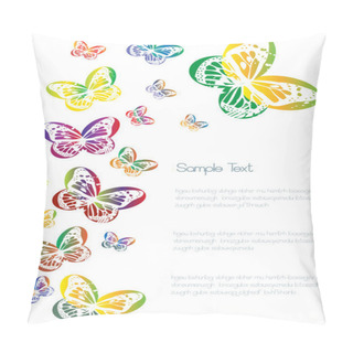 Personality  Vector Background With Butterflies Silhouettes Pillow Covers