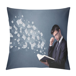Personality  Young Man Holding Book  Pillow Covers