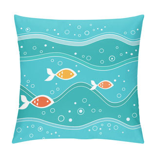 Personality  Seamless Background With Fish Pillow Covers