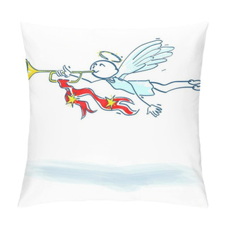 Personality  Stick Figure Angel With Trumpet Pillow Covers