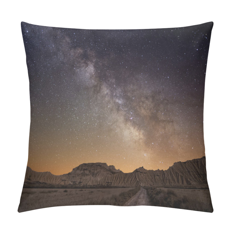 Personality  Milky Way over the desert pillow covers