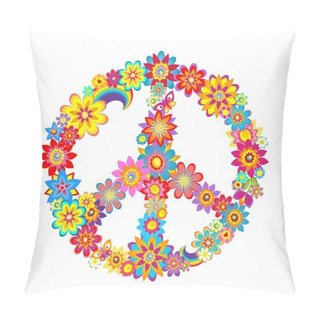 Personality  Peace Flower Symbol Pillow Covers