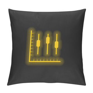 Personality  Box Plot Graphic Yellow Glowing Neon Icon Pillow Covers
