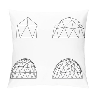 Personality  Geodesic Domes Vector Illustration Line Illustration On White Background Pillow Covers