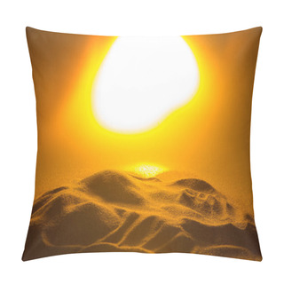 Personality  Desert Under Sunset Concept, Bright Orange Background Pillow Covers