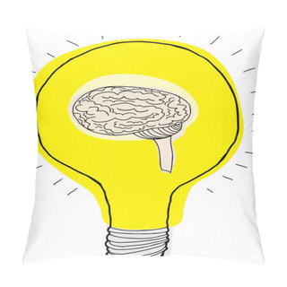 Personality  Brain In Light Bulb Pillow Covers