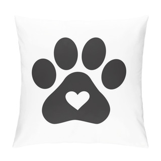 Personality  Black And White Paw Print Heart Pillow Covers
