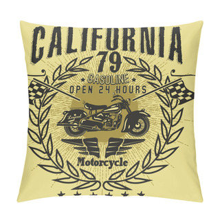 Personality  Handmade Illustration Motorcycle For Apparel Pillow Covers
