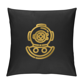 Personality  Aqualung Gold Plated Metalic Icon Or Logo Vector Pillow Covers