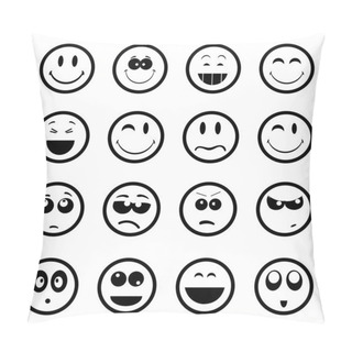 Personality  Smiley Faces On White Background Pillow Covers