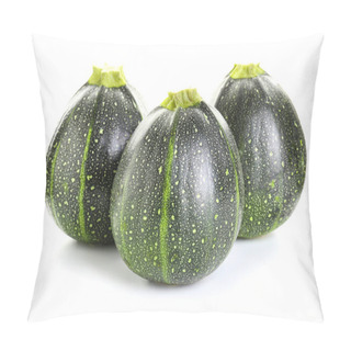 Personality  Fresh Zucchini Squashes On White Background Pillow Covers