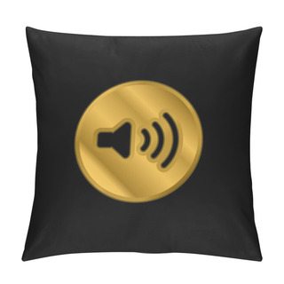 Personality  Audio Control Button Gold Plated Metalic Icon Or Logo Vector Pillow Covers