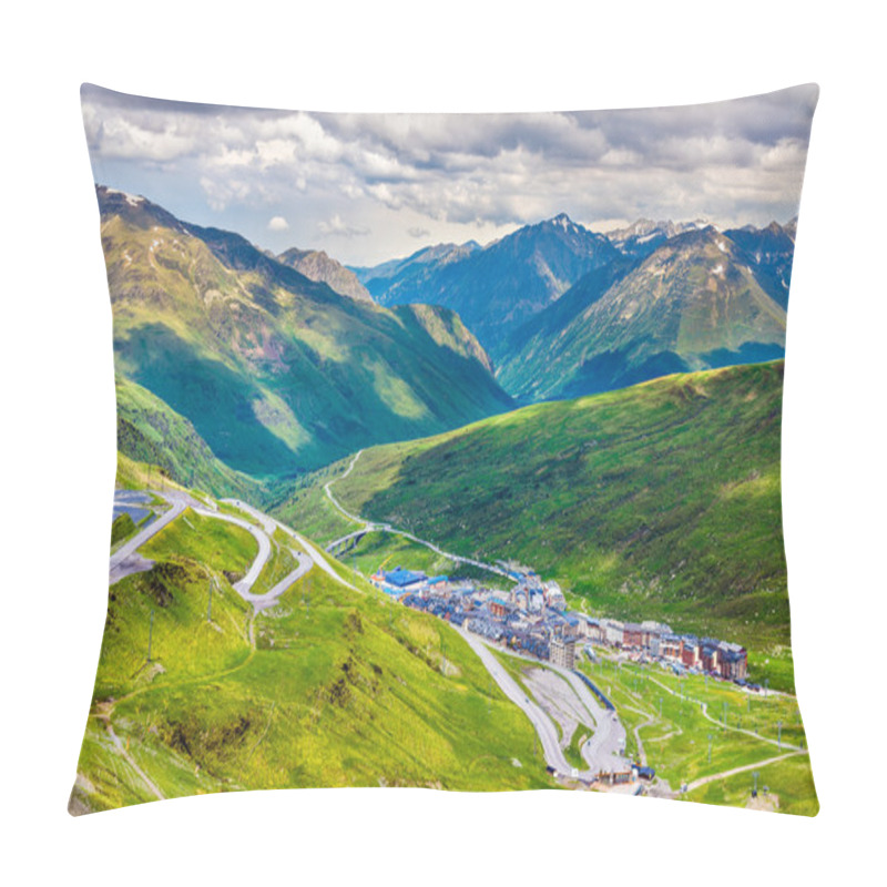 Personality  View Of El Pas De La Casa From A Mountain - Andorra Pillow Covers