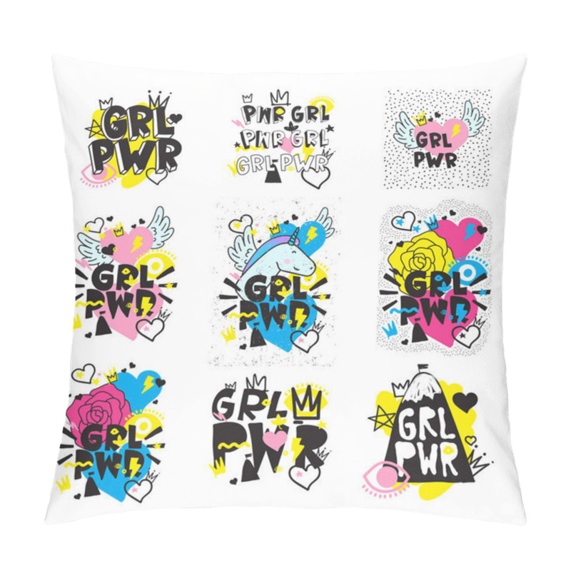 Personality  Typography colorful slogan Girl Power text, decoration pillow covers