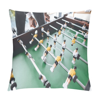 Personality  Businessman Playing Table Football Pillow Covers