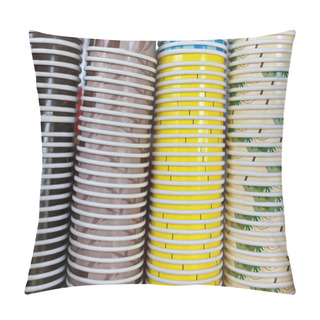 Personality  Stack Of Coffee Paper Cups Pillow Covers
