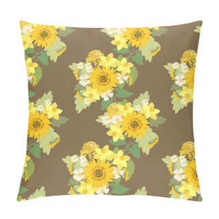 Personality  Sunflowers, Narcissuses, Strawberries Flowers Pillow Covers