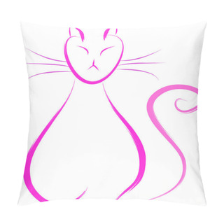 Personality  Pink Cat Pillow Covers