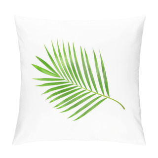 Personality  Tropical Nature Green Palm Leaf Isolated On White Pattern Background Pillow Covers