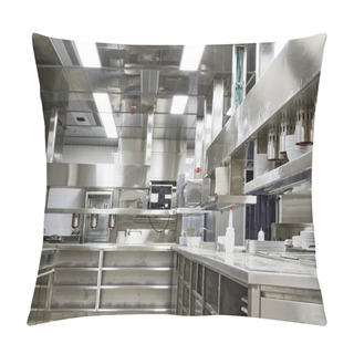 Personality  Professional Kitchen, View Counter In Steel  Pillow Covers