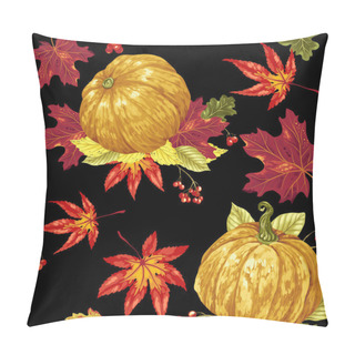 Personality  Seamless Pattern Of Autumn Festival For Harvest Season In Vector Design Graphic Illustration Pillow Covers