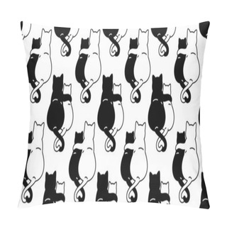 Personality  Cat Seamless Pattern Valentine Heart Kitten Hug Vector Scarf Isolated Repeat Background Tile Wallpaper Cartoon Doodle Illustration Design Pillow Covers